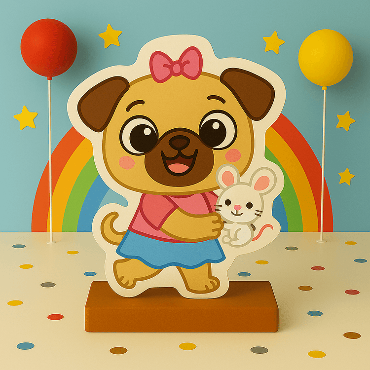 Handmade Chip and Potato birthday decorations with cutouts, centerpieces, cake toppers, and party supplies for kids’ parties