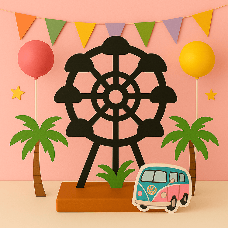 Handmade Coachella cutout centerpiece boho festival party decoration