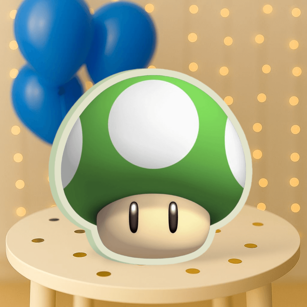 1-Up Mushroom centerpiece cutout Super Mario Bros birthday supplies