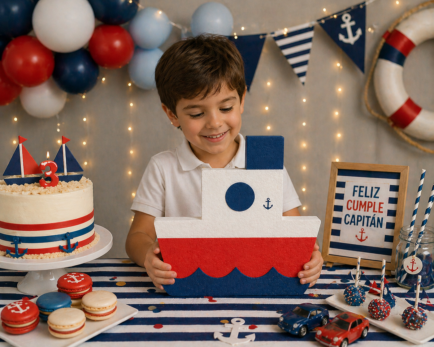 Nautical Boat Centerpiece – Handmade Foam Party Decoration