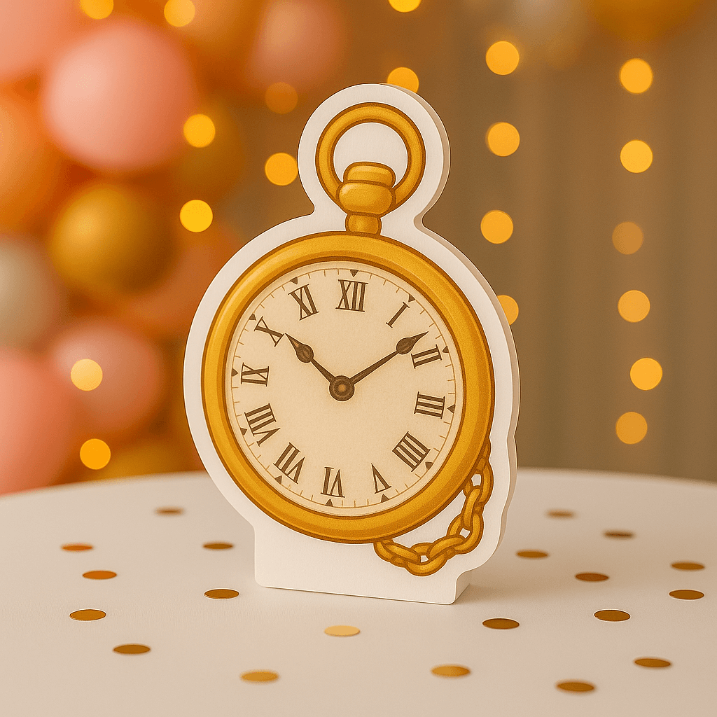 Clock Alice in Wonderland White Rabbit party decorations centerpiece