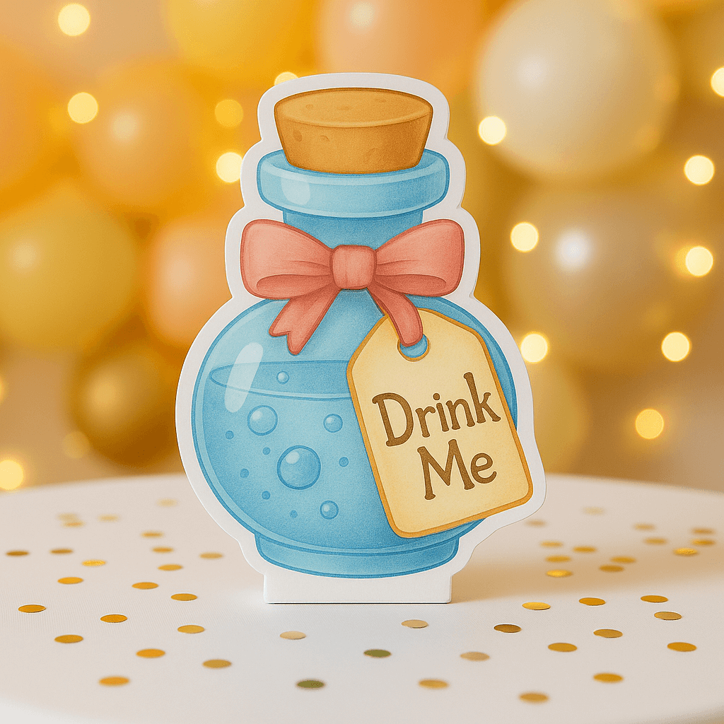 Drink Me bottle Alice in Wonderland tea party decorations foam cutout