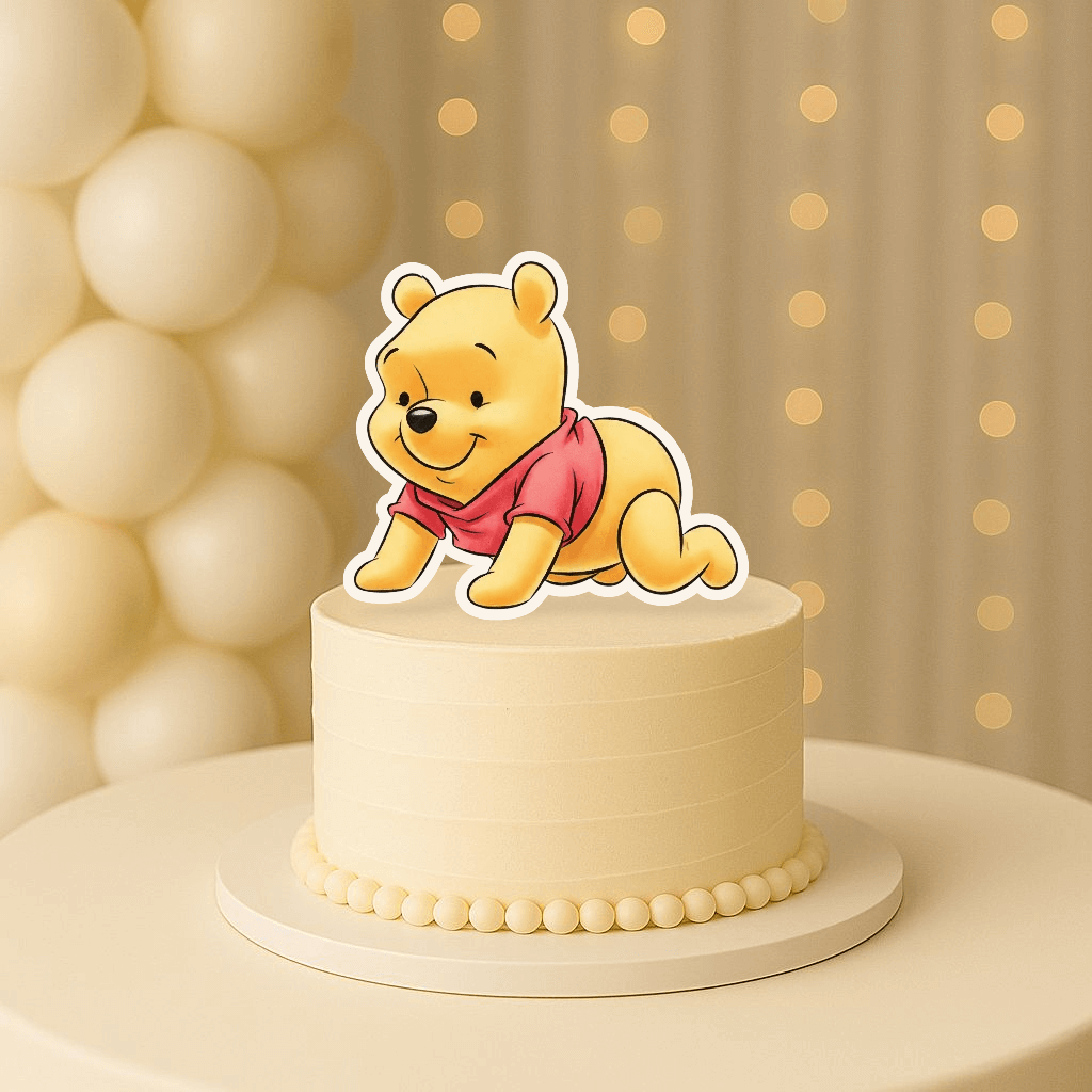 Baby Pooh crawling cake topper for first birthday or baby shower