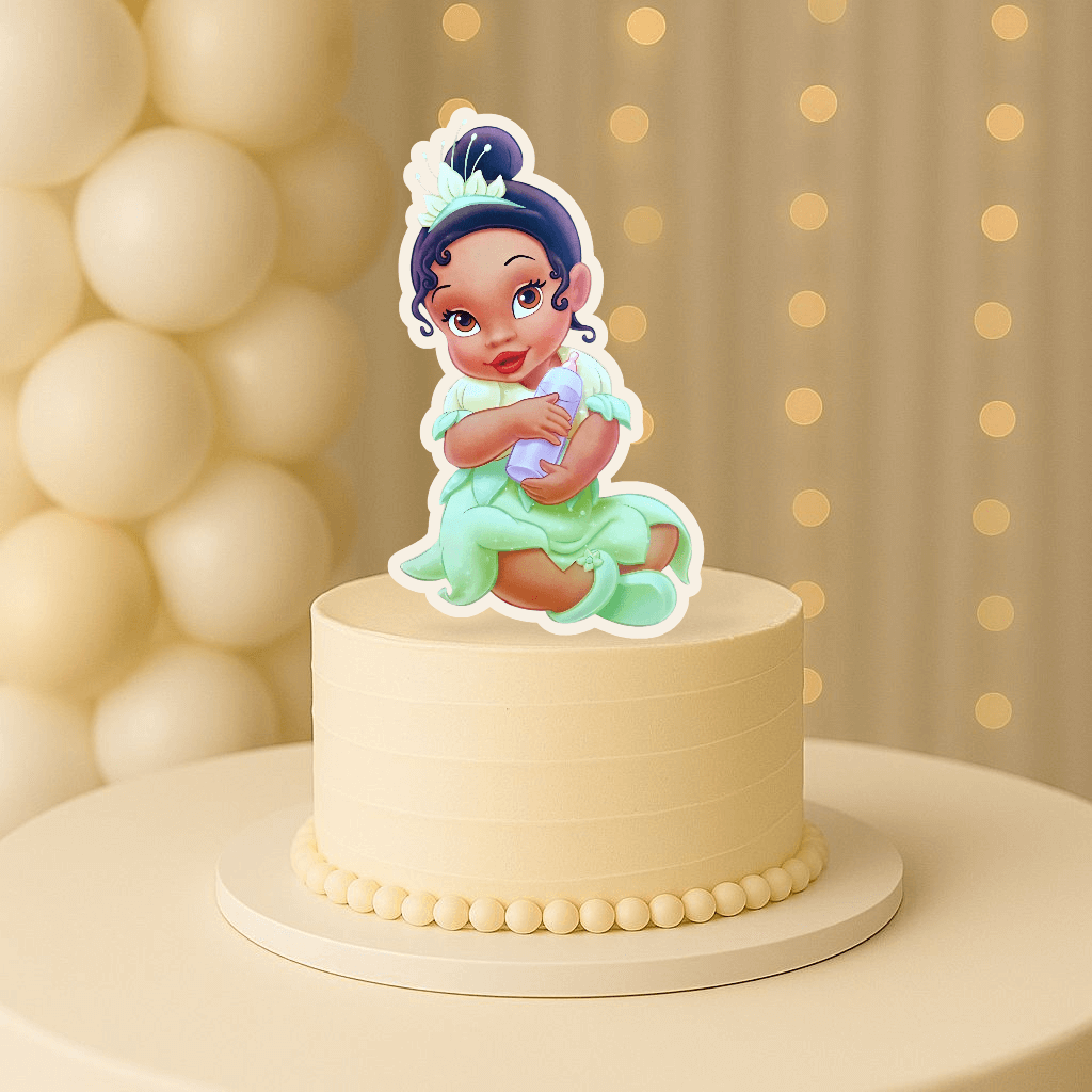 Princess Tiana cake topper for The Princess and the Frog birthday party cake decoration