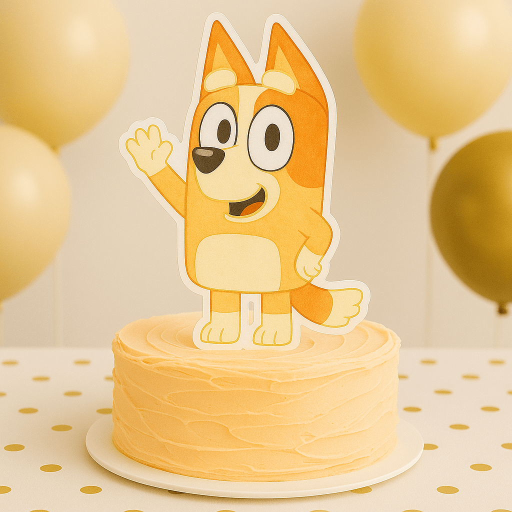 Bluey sister Bingo cutout for cake topper or centerpiece