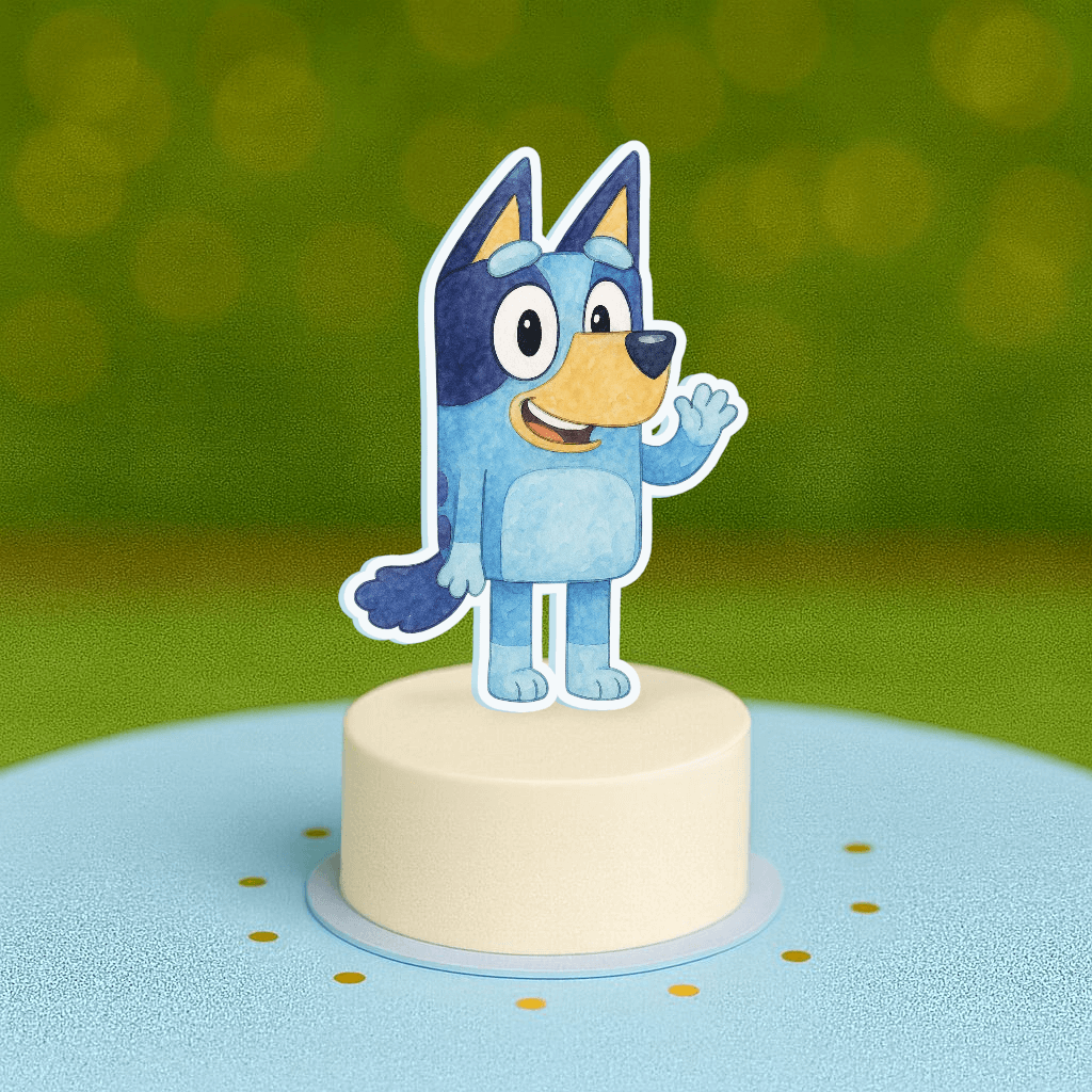 Handmade Bluey centerpiece for Bluey birthday party