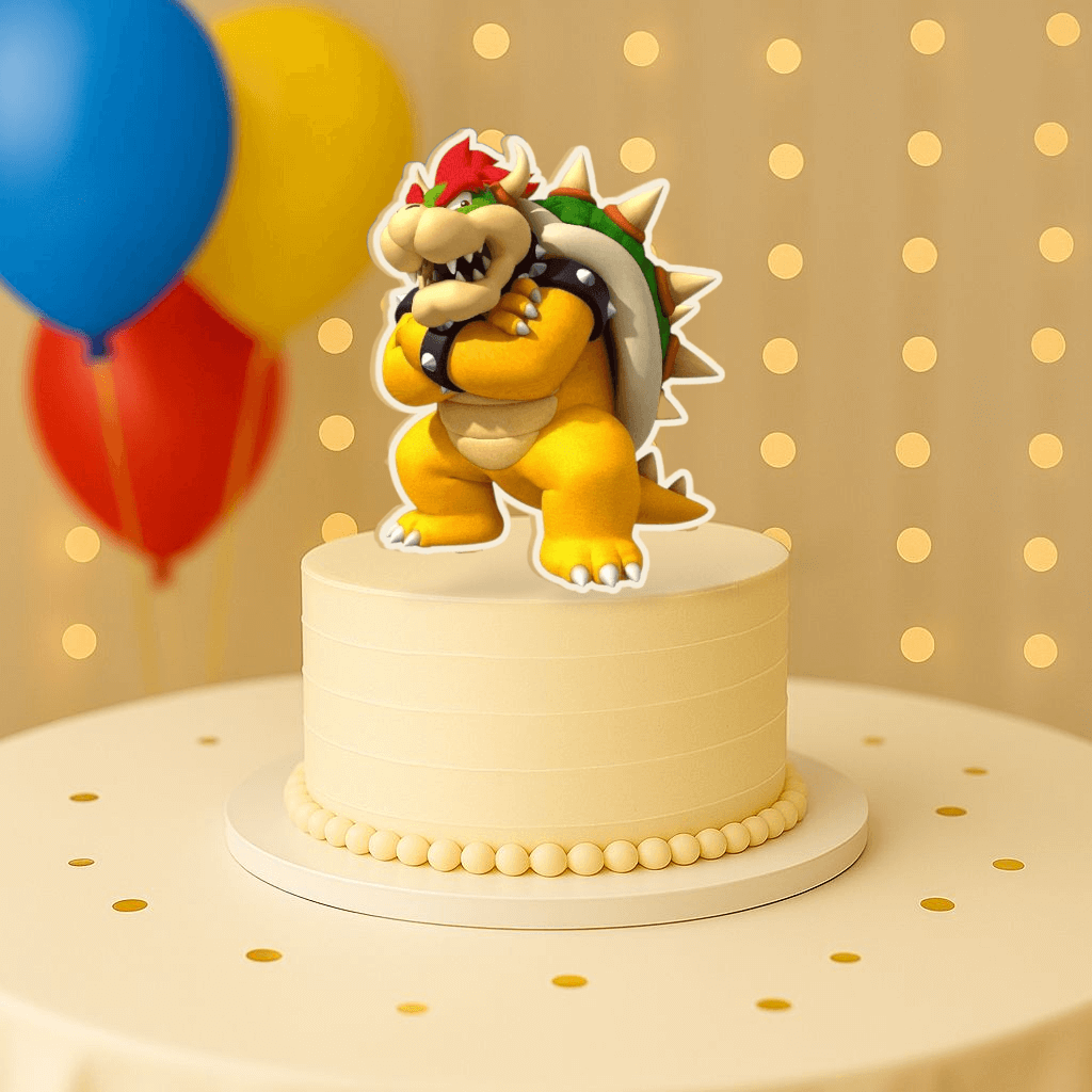 Bowser cake topper Super Mario birthday party decorations for kids