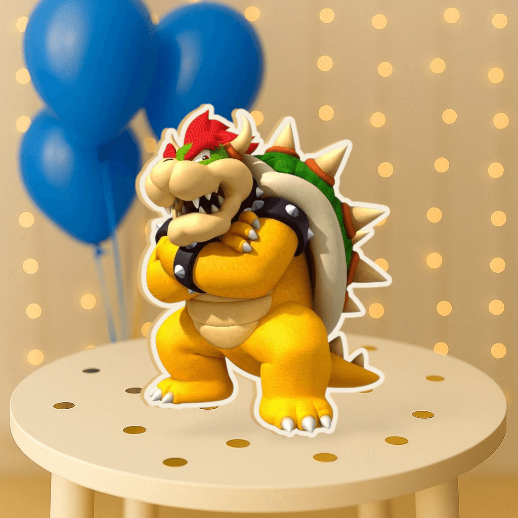 Bowser centerpiece cutout for Super Mario Bros birthday decorations