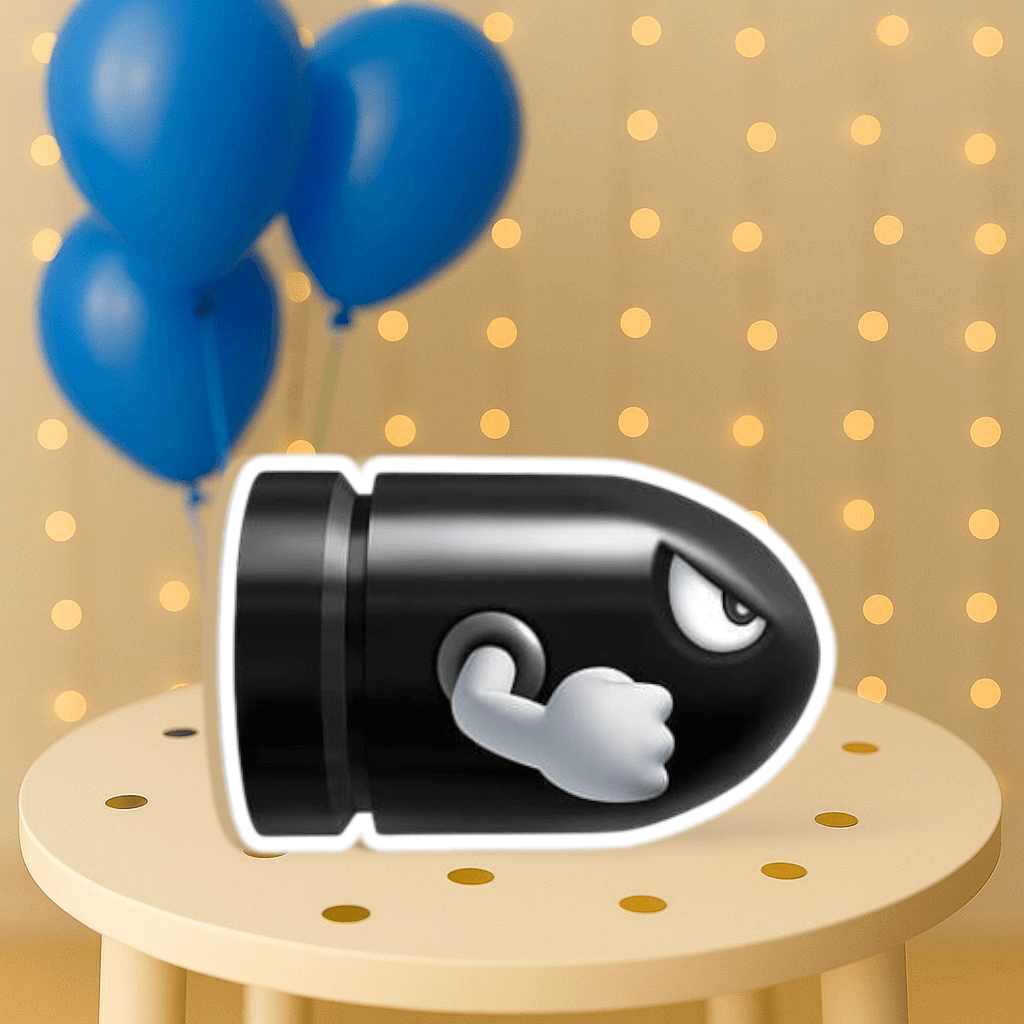 Bullet Bill centerpiece cutout Super Mario Bros party supplies