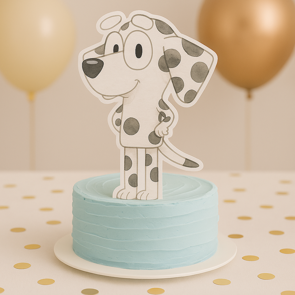 Chloe Bluey party centerpiece cutout for birthday table