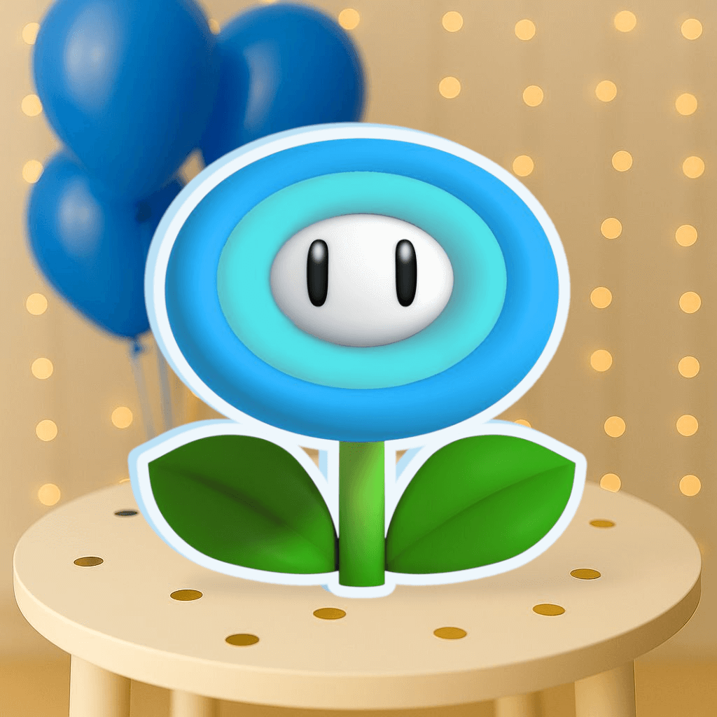 Ice Flower centerpiece cutout Super Mario Bros party decorations