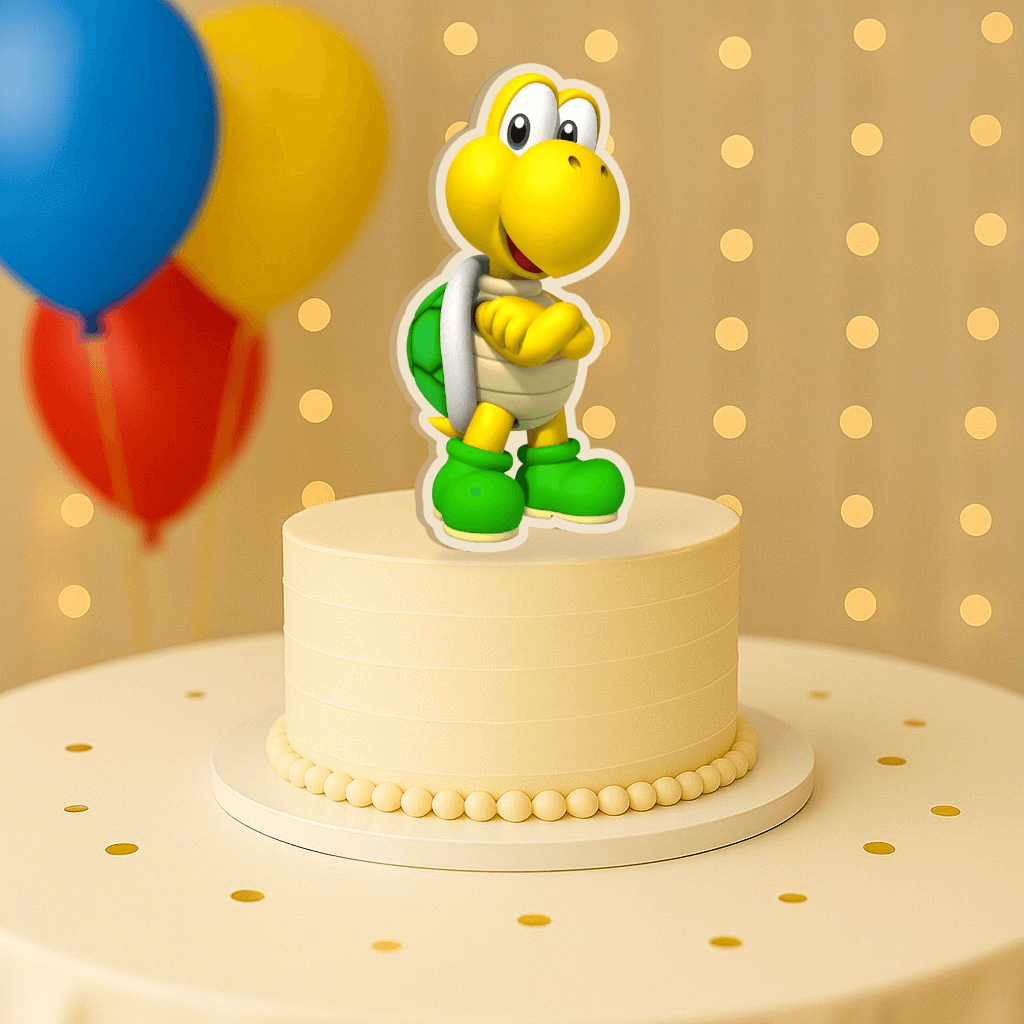 Koopa Troopa cake topper Mario Bros party table decoration