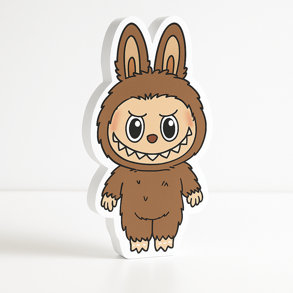 Labubu birthday girl foam cutout centerpiece decor