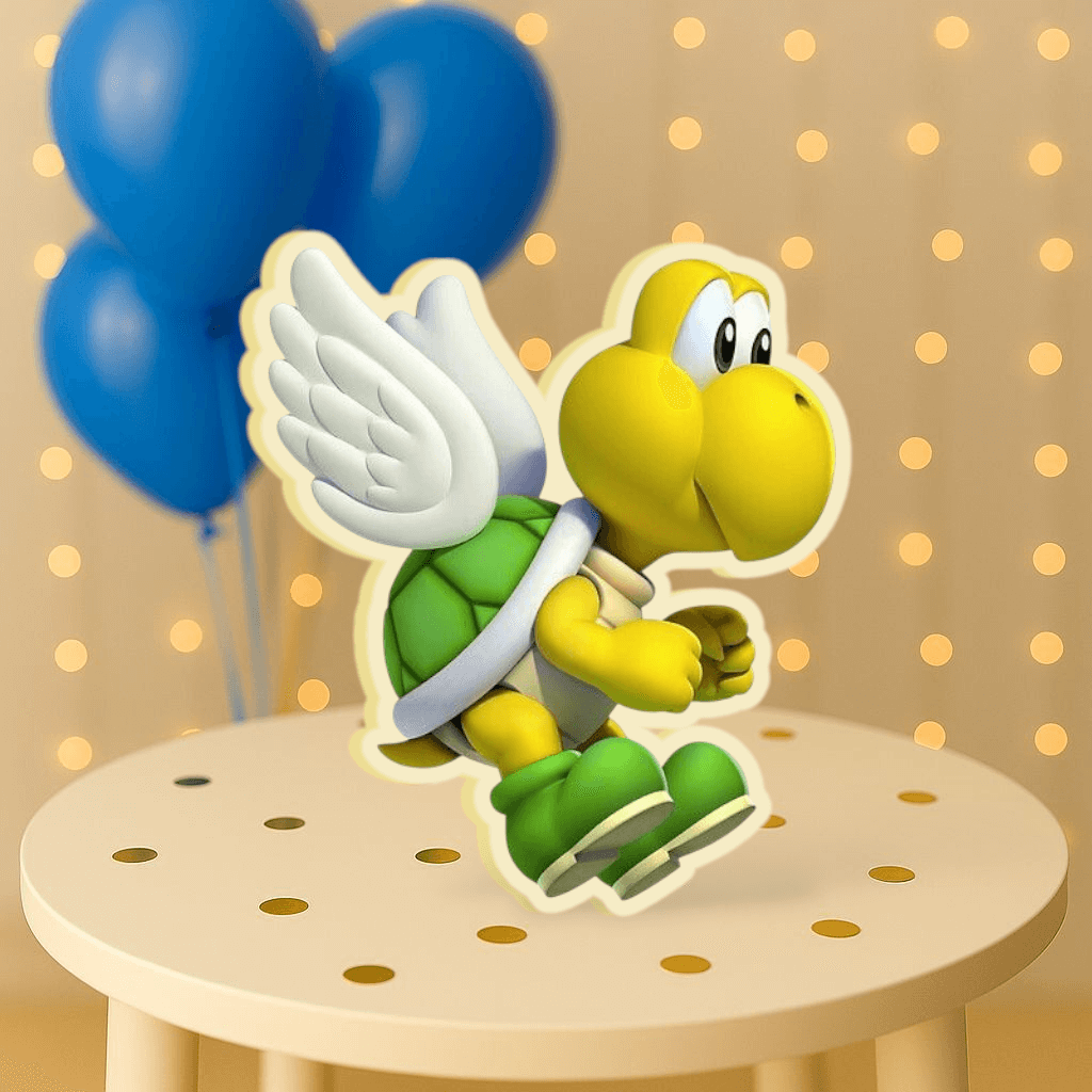 Paratroopa centerpiece cutout Super Mario Bros birthday party decoration