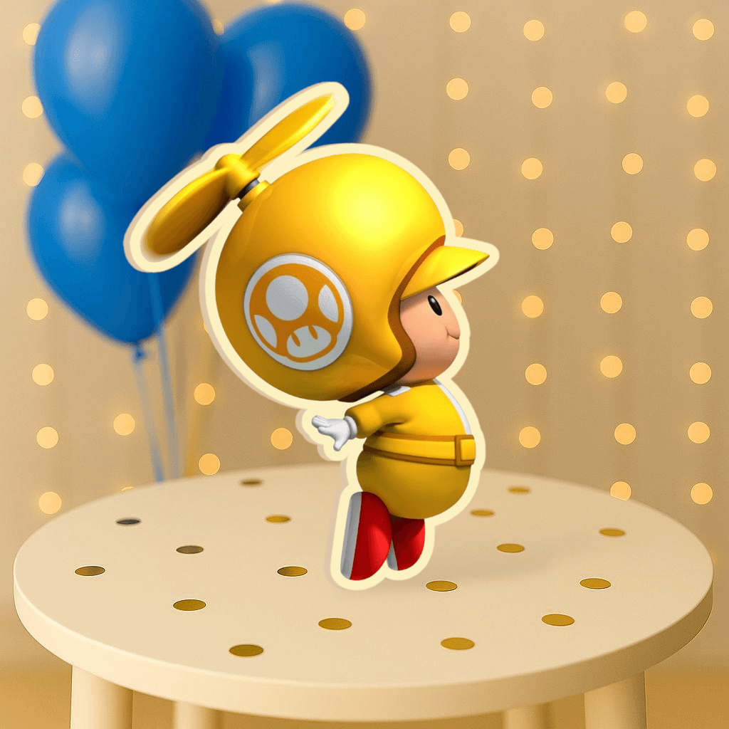 Propeller Mushroom centerpiece cutout for Super Mario Bros decorations