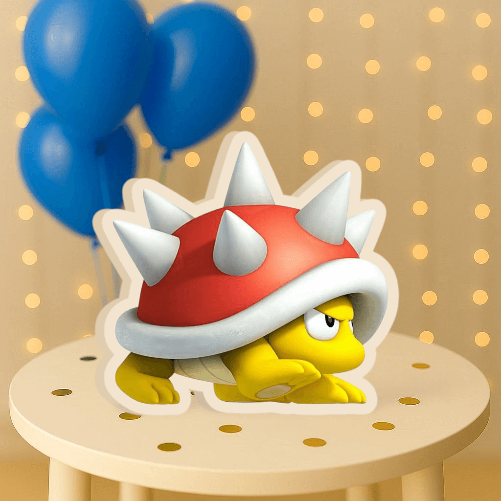 Red Shell centerpiece cutout for Mario Bros birthday party supplies
