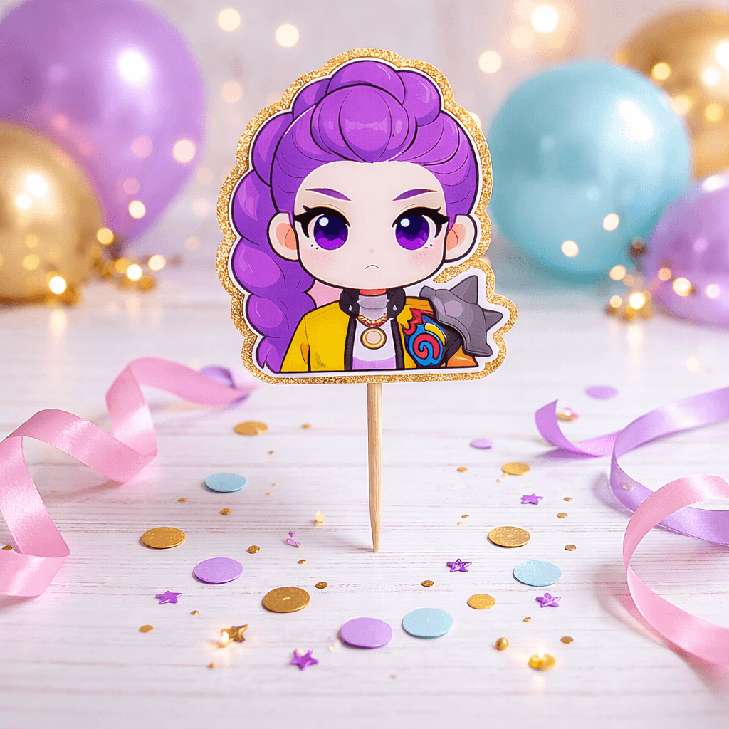 kpop demon hunters cupcake toppers party cupcake toppers set Rumi K Pop Demon Hunters cupcake topper birthday party dessert decoration