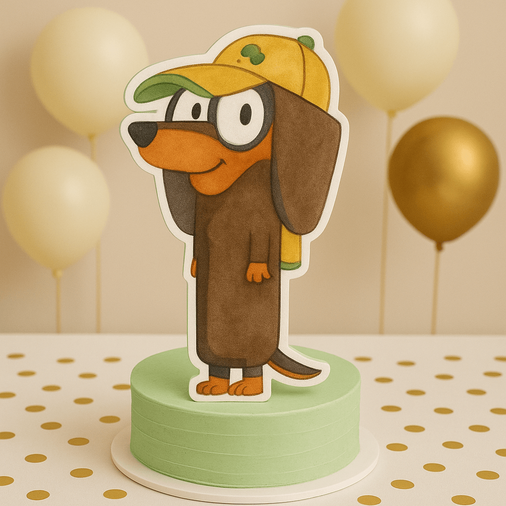 Snickers Bluey party centerpiece cutout for birthday table