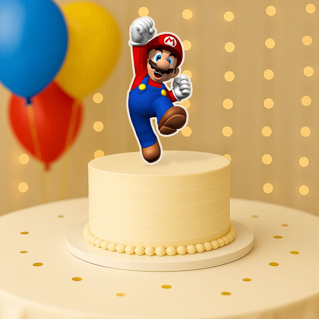 Super Mario Bros cake topper handmade birthday party decoration
