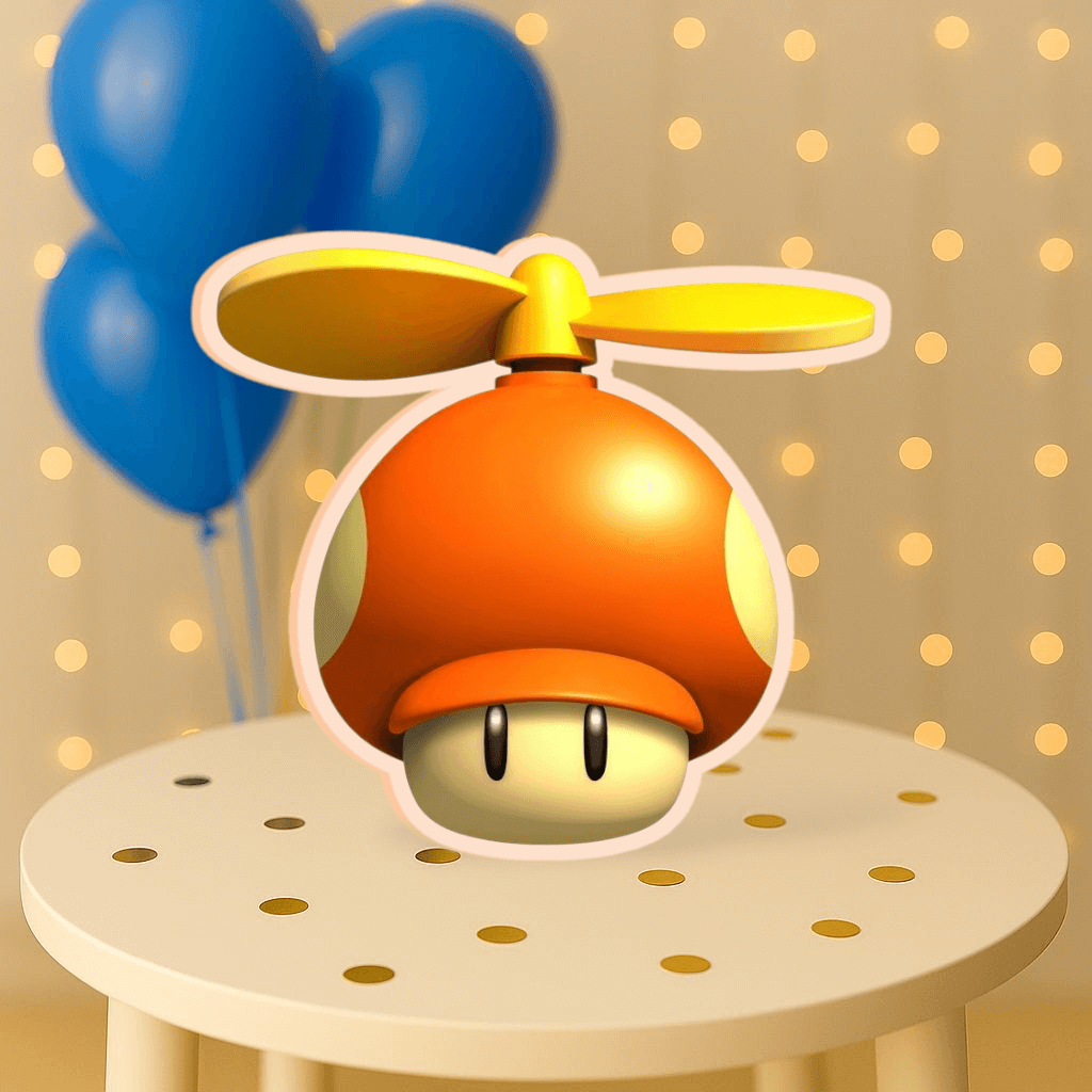Super Mushroom centerpiece cutout for Mario Bros party decorations