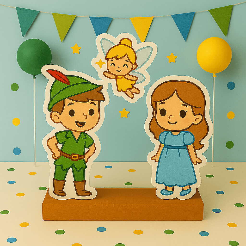 Handmade Peter Pan birthday decorations and Neverland party supplies for kids