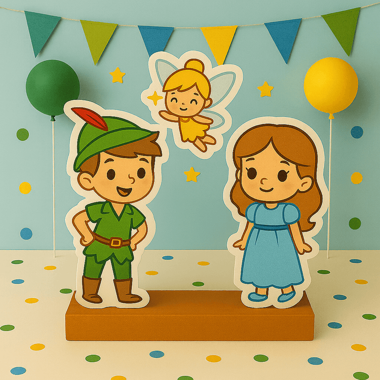 Handmade Peter Pan birthday decorations and Neverland party supplies for kids