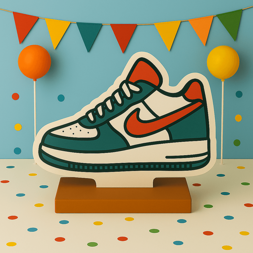 Sneaker party decorations and sneaker ball centerpieces in foam for birthday parties, Nike and Jordan themed events