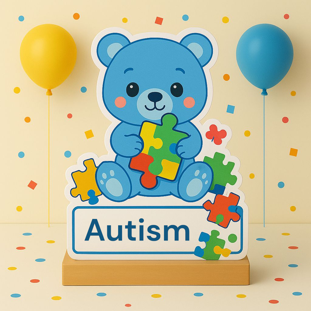 Handmade autism birthday party decorations centerpiece with puzzle theme