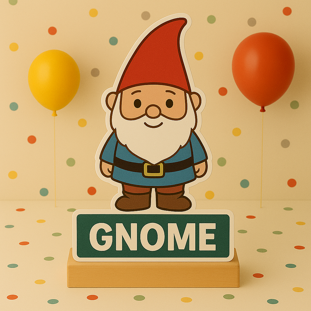 Handmade gnome birthday decorations centerpiece for themed party