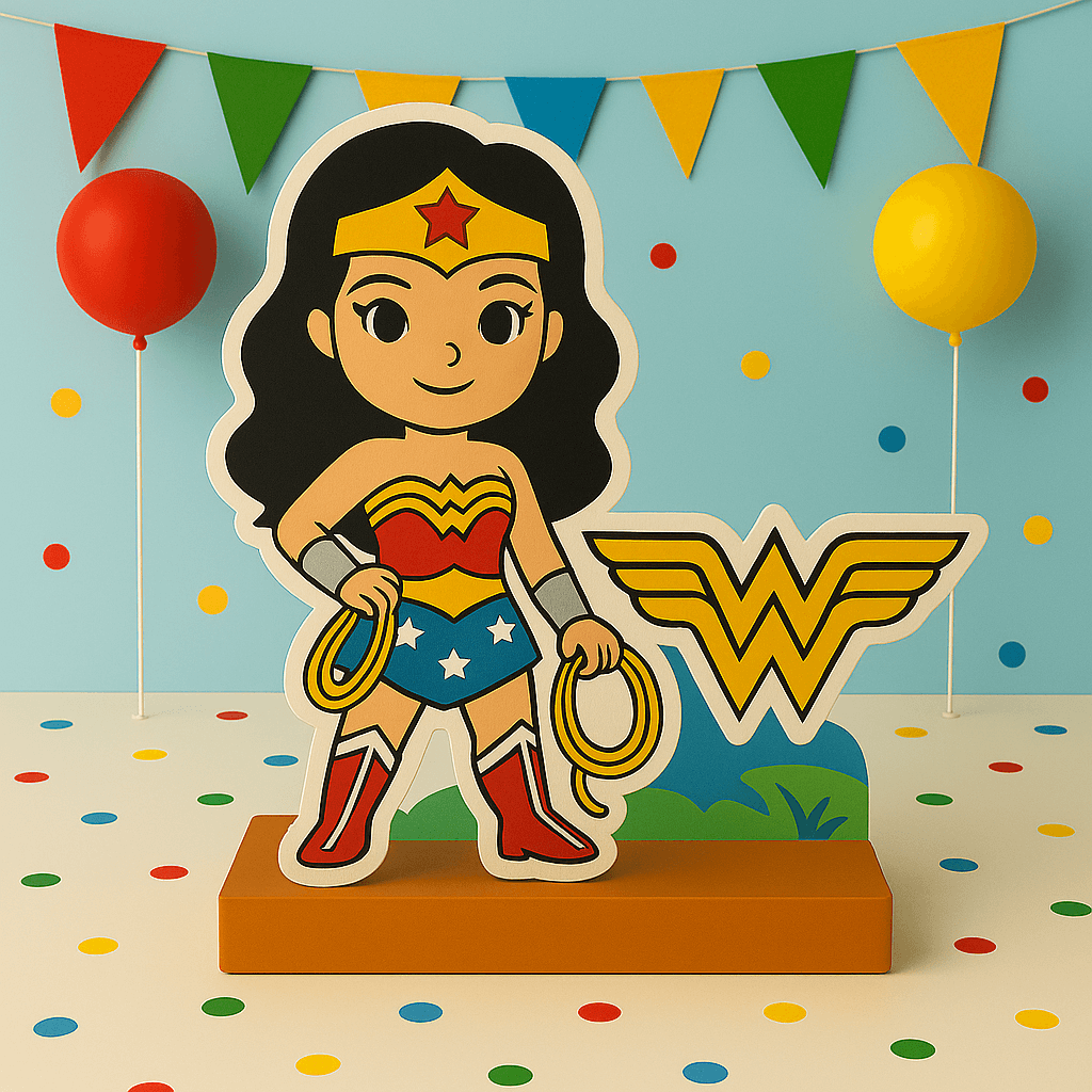 Wonder Woman birthday decorations – cake toppers, cutouts & party centerpieces