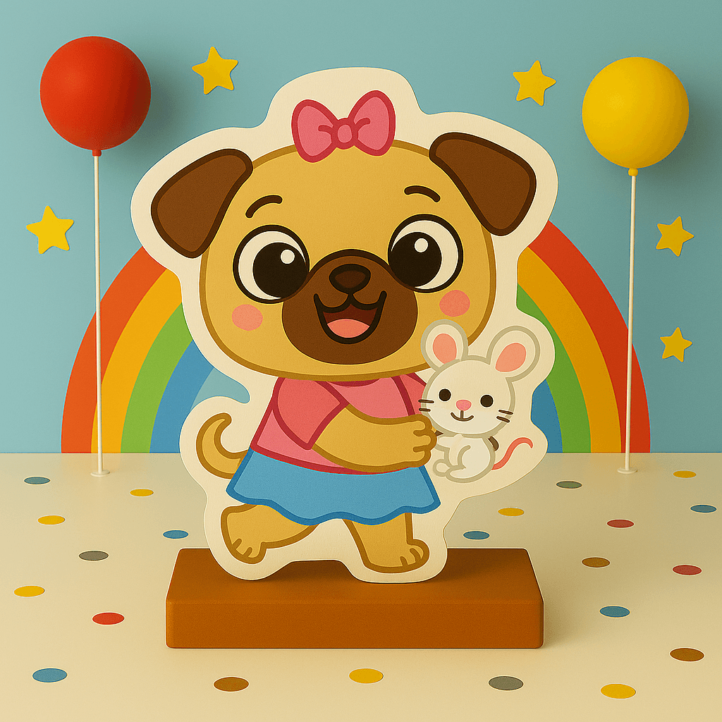 Handmade Chip and Potato birthday decorations with cutouts, centerpieces, cake toppers, and party supplies for kids’ parties