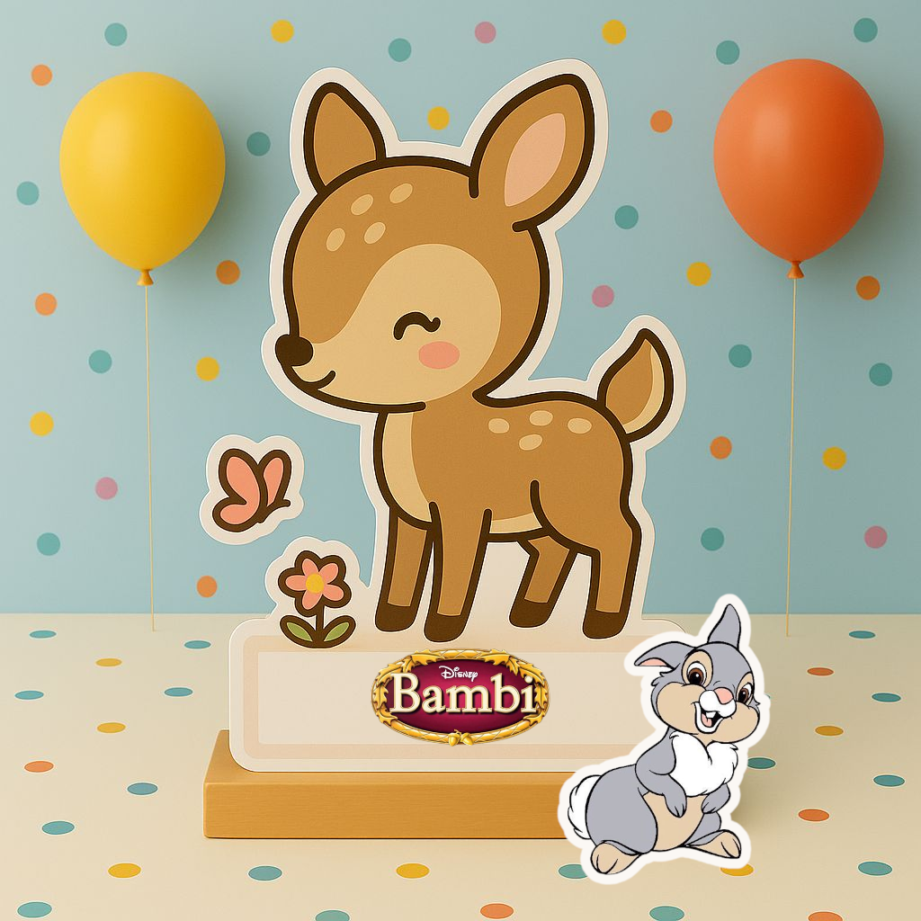 Handmade Bambi birthday decorations centerpiece for themed party