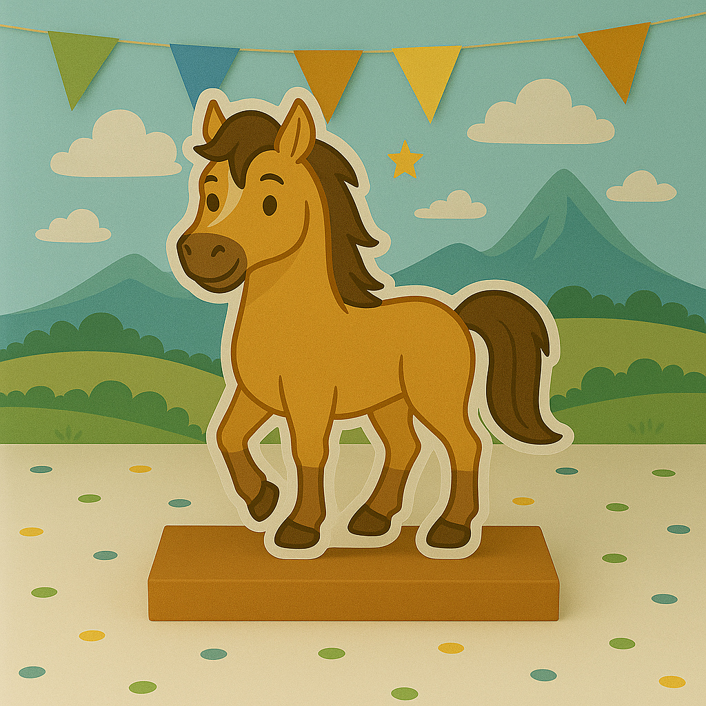Handmade Spirit horse birthday centerpiece decoration for themed party