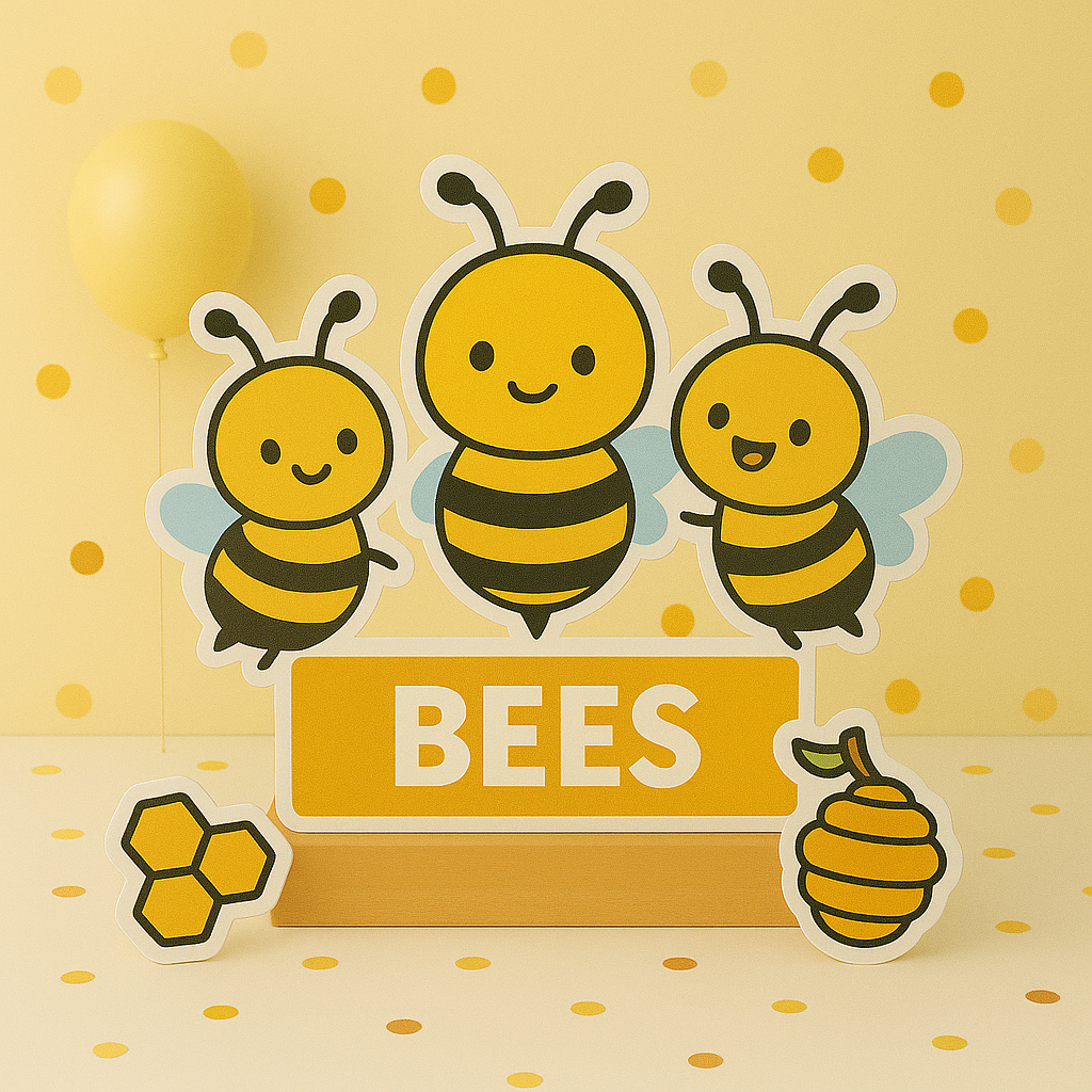Handmade bee birthday decorations centerpiece for themed party