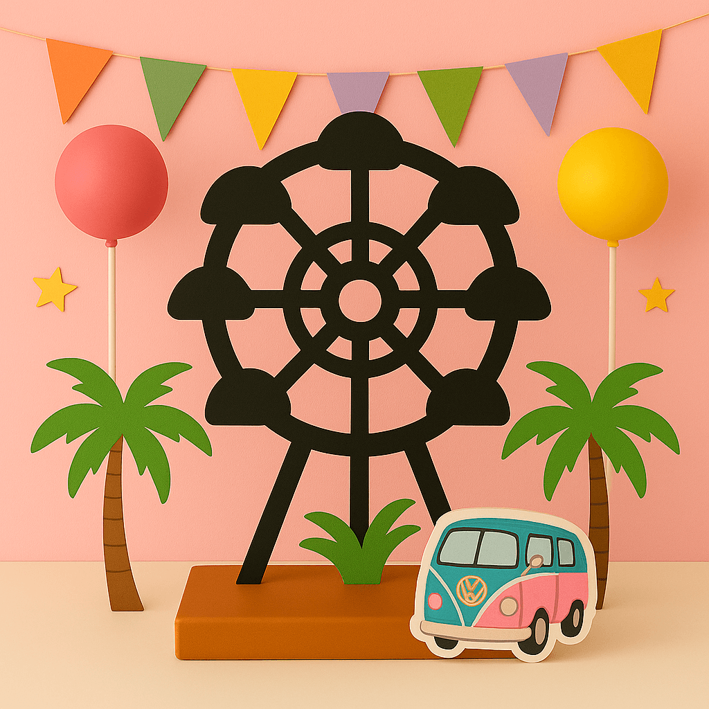 Handmade Coachella cutout centerpiece boho festival party decoration