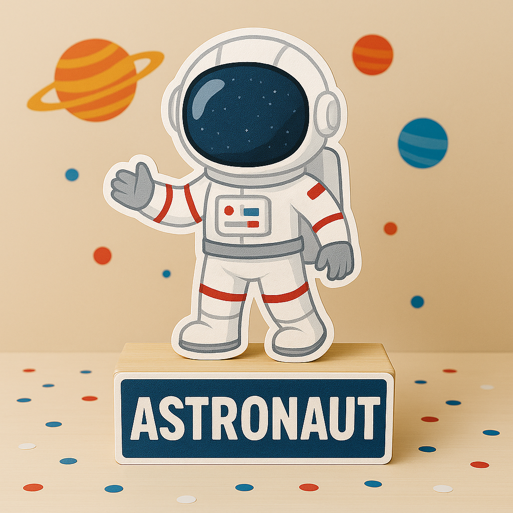 Handmade astronaut birthday decorations centerpiece for space themed party