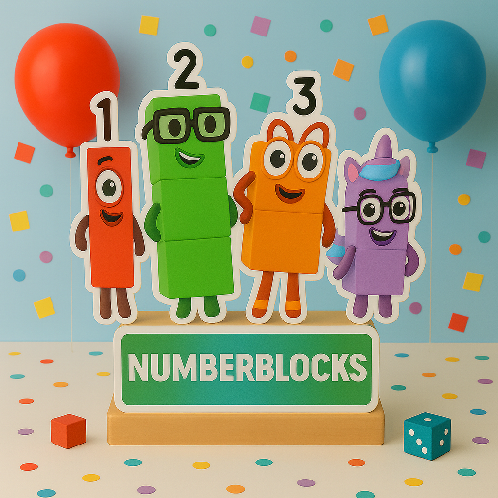 Handmade Numberblocks birthday decorations centerpiece for themed party