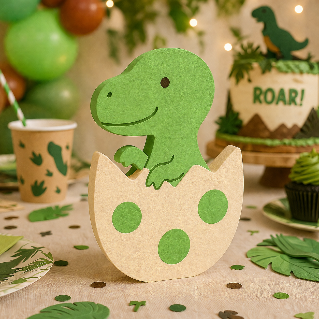 Dinosaur Egg Centerpiece Foam Cutout – Dinosaur Birthday Decoration
