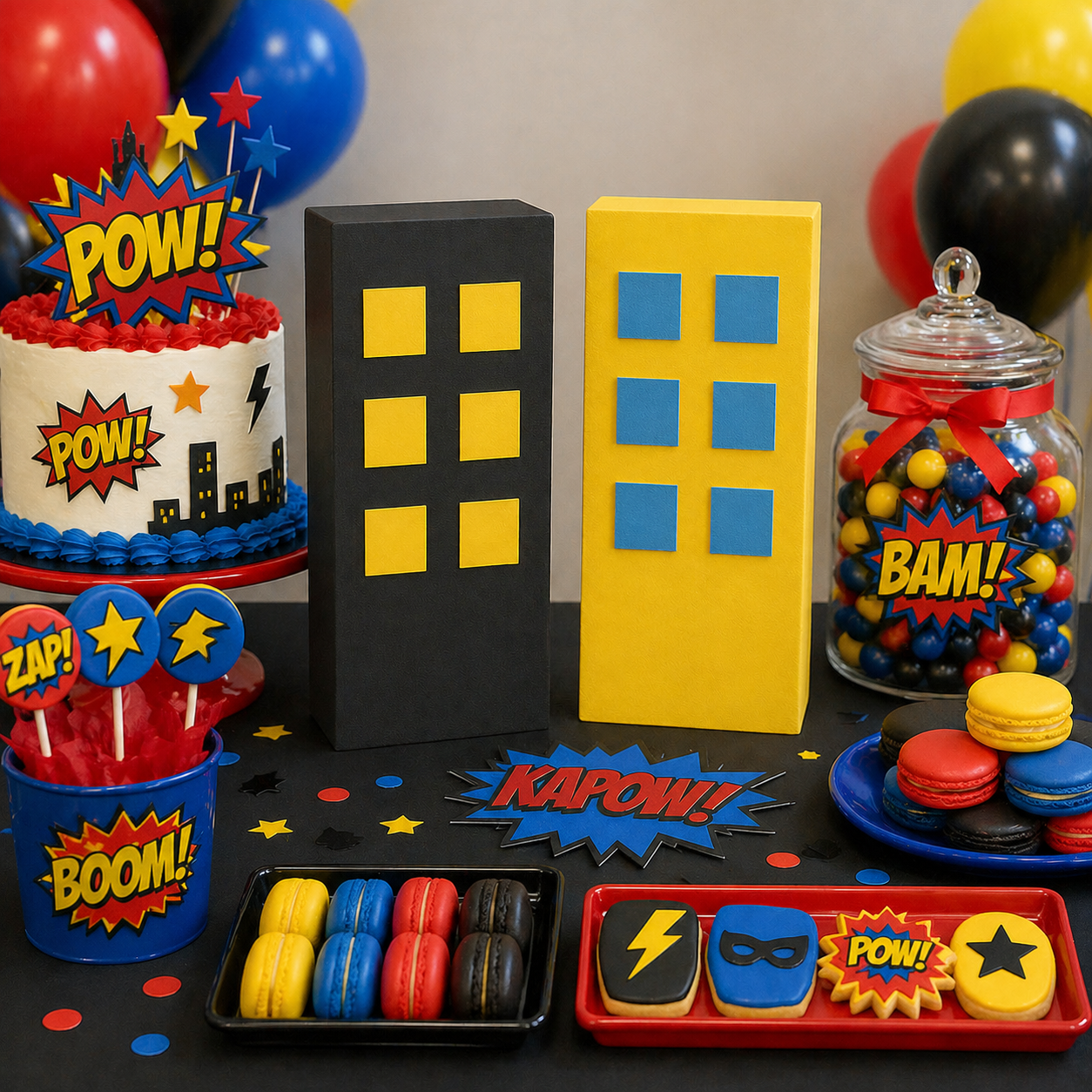 Superhero Building Centerpiece – City Skyline Party Decoration