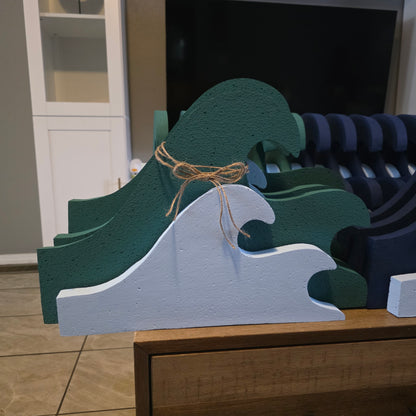 Nautical Wave Centerpiece – Handmade Foam Ocean Party Decoration