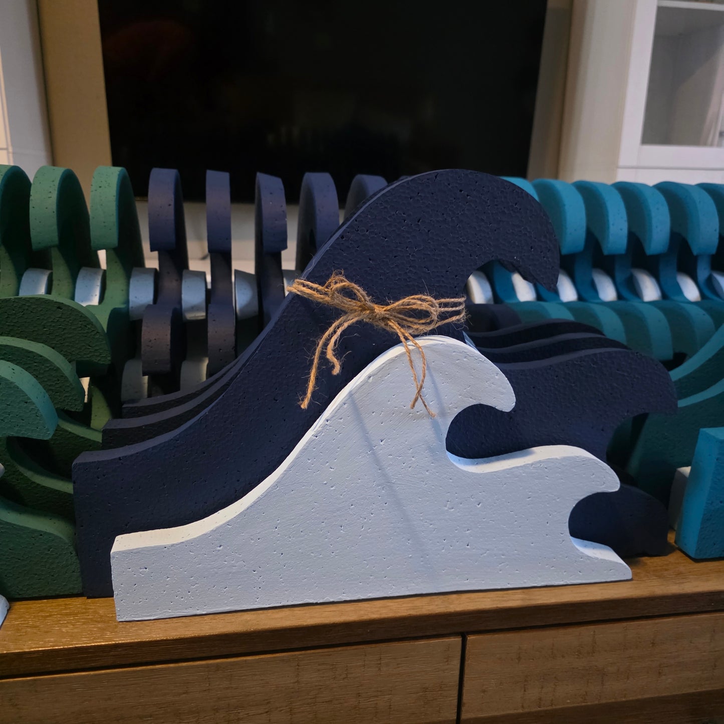 Nautical Wave Centerpiece – Handmade Foam Ocean Party Decoration