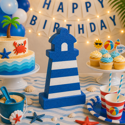 Lighthouse Nautical Centerpiece – Handmade Foam Decoration