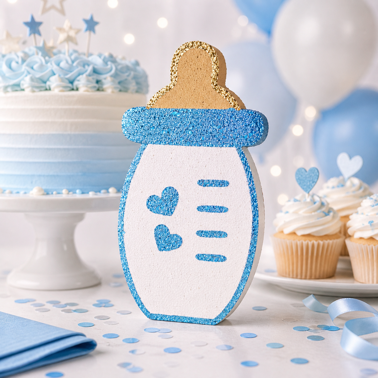 Glitter Baby Shower Centerpiece – Baby Bottle Table Décor
