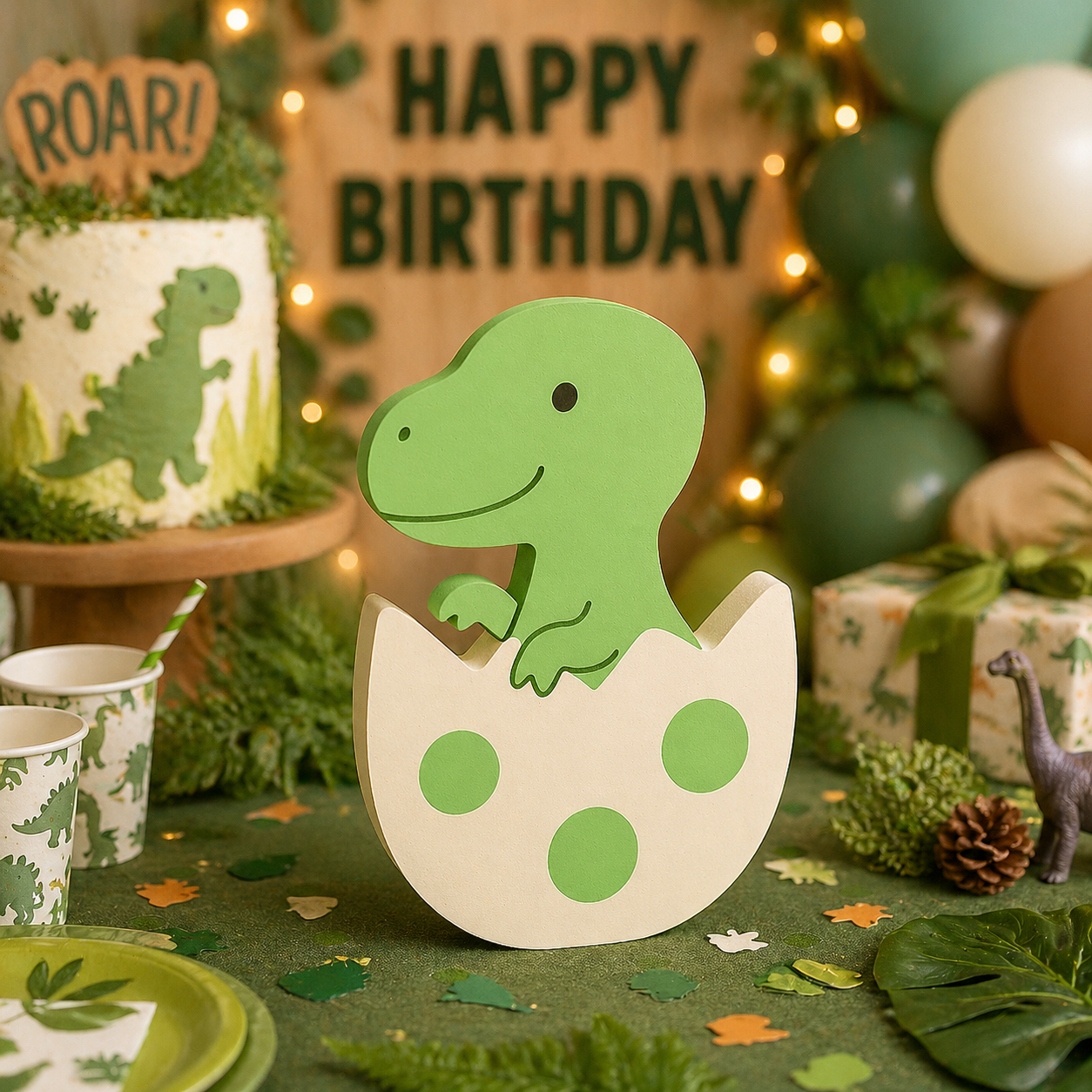 Dinosaur Egg Centerpiece Foam Cutout – Dinosaur Birthday Decoration