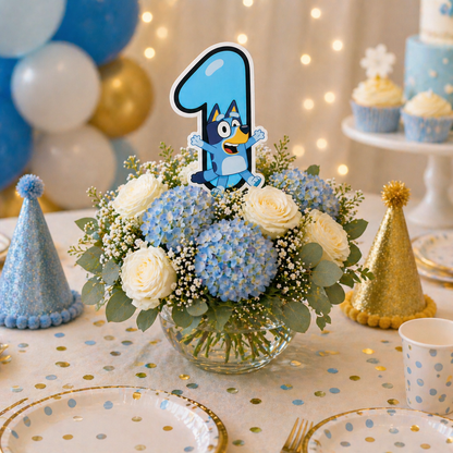 Bluey Birthday Number Cutouts | Bluey Party Decorations & Foam Centerpieces