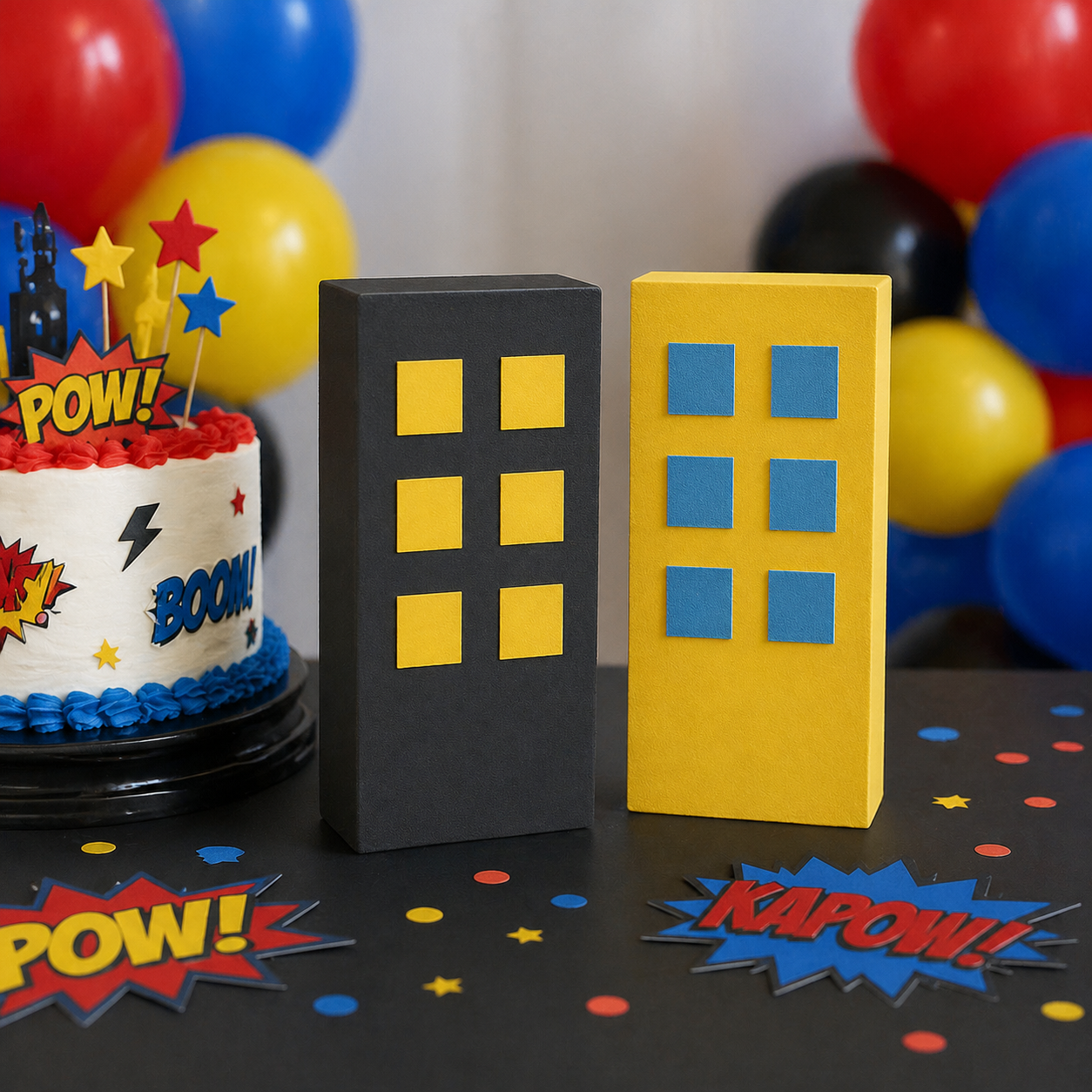 Superhero Building Centerpiece – City Skyline Party Decoration