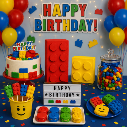 Building Block Centerpiece – Colorful Brick Party Table Decoration
