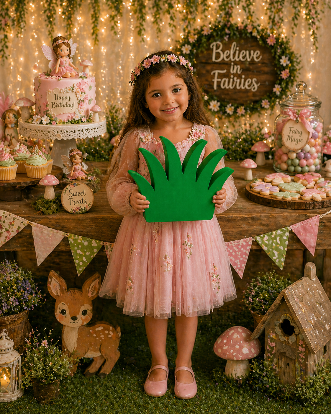 Woodland Grass Centerpiece – Fairy Garden & Enchanted Forest Party Decorations