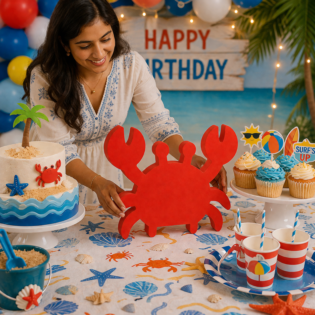Nautical Crab Centerpiece – Handmade Foam Party Decoration
