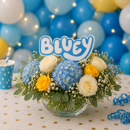Bluey Logo Birthday Centerpiece | Bluey Party Decorations & Foam Cutouts